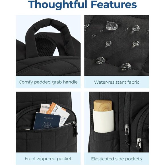?15.6 Inch Women Travel Backpack Quilted Casual Daypack Water-Resistant Bookbag main image 7